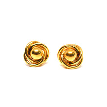 ESE 9207: Gold Plated Flower Blossom Swirl Stud Earrings