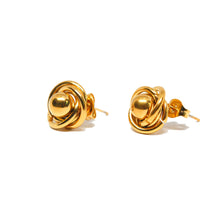 ESE 9207: Gold Plated Flower Blossom Swirl Stud Earrings