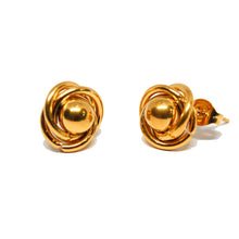 ESE 9207: Gold Plated Flower Blossom Swirl Stud Earrings