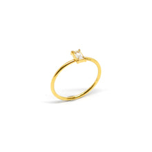 ESR 7863: Dorothy Gold-Plated Emerald Cut Cz (2x4) Solitaire Ring Sz 5