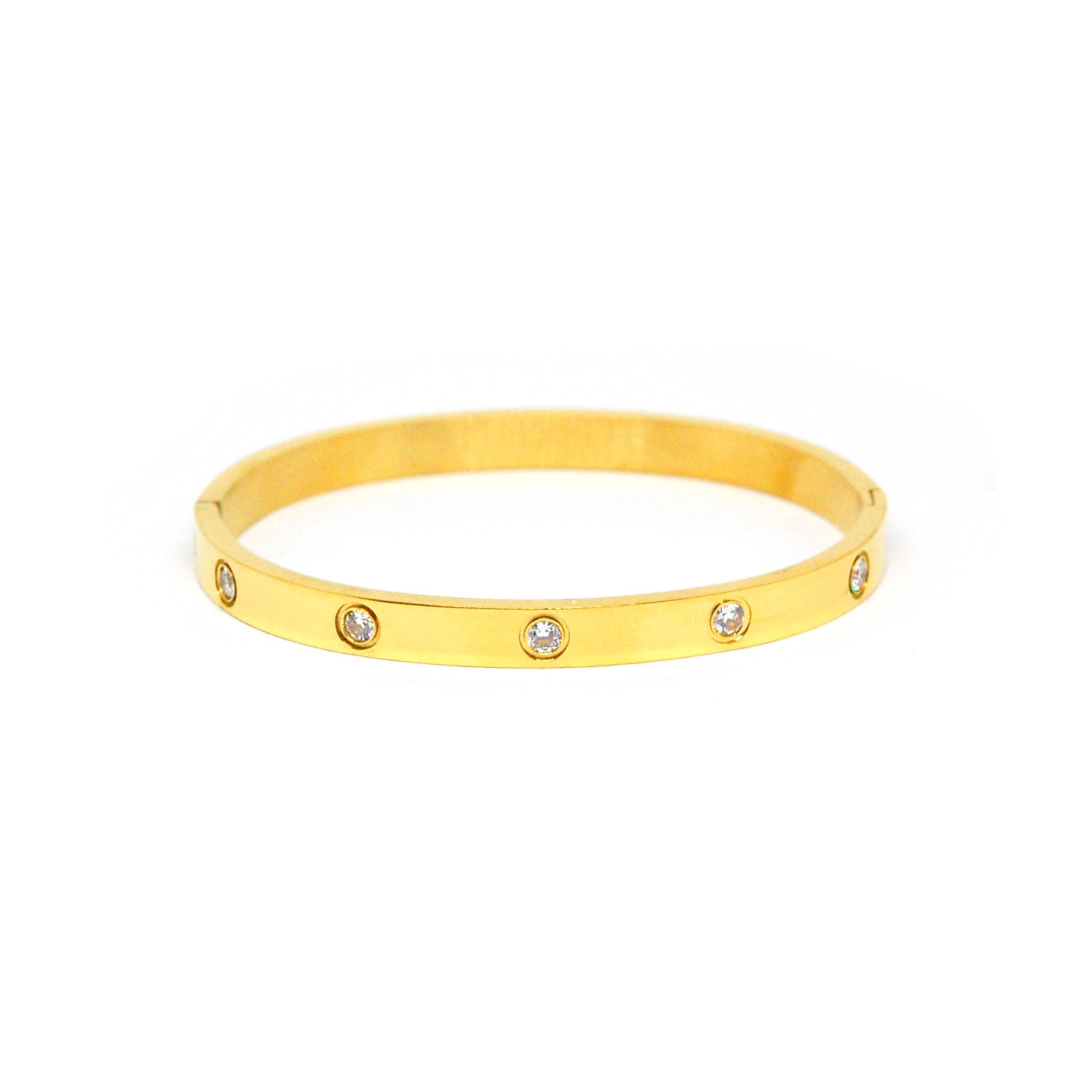 ESBG 7693: Gold-Plated 6.1mm 10-drill Bangle (Openable w/o SD)