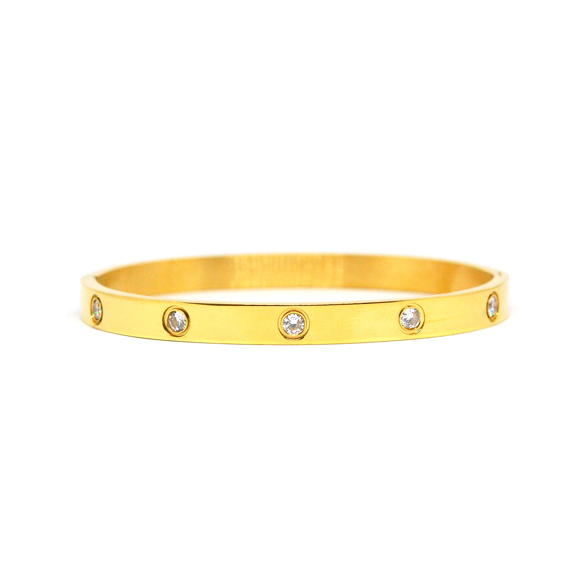 ESBG 7693: Gold-Plated 6.1mm 10-drill Bangle (Openable w/o SD)