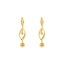 ESE 7838: All IPG Ball & Curved Dangling Hoops Earring