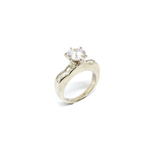 ESR 6517: Cheska S/S 7mm Raised Solitaire w/ Paved Sides