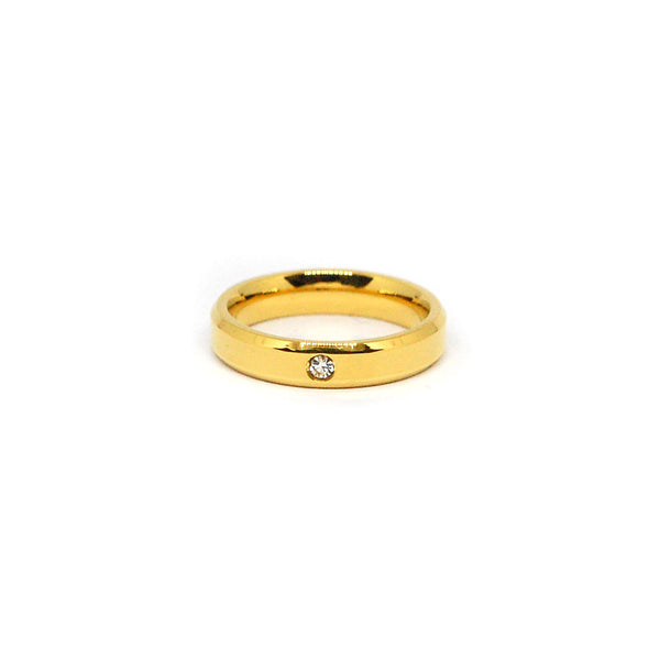 ESR 7862: Goldie IPG Glossy 4mm Flat CF Ring w/ 1 Cz Ctr – EMO Jewelry ...