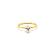 ESR 7864: Terry Gold-Plated TearDrop Cz Solitaire Ring