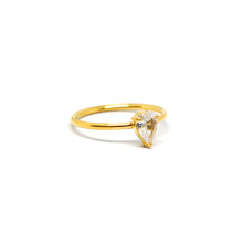 ESR 7864: Terry Gold-Plated TearDrop Cz Solitaire Ring
