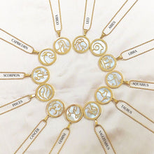 ESN 7968: All IPG Mop Capricorn Zodiac Necklace w/ 18