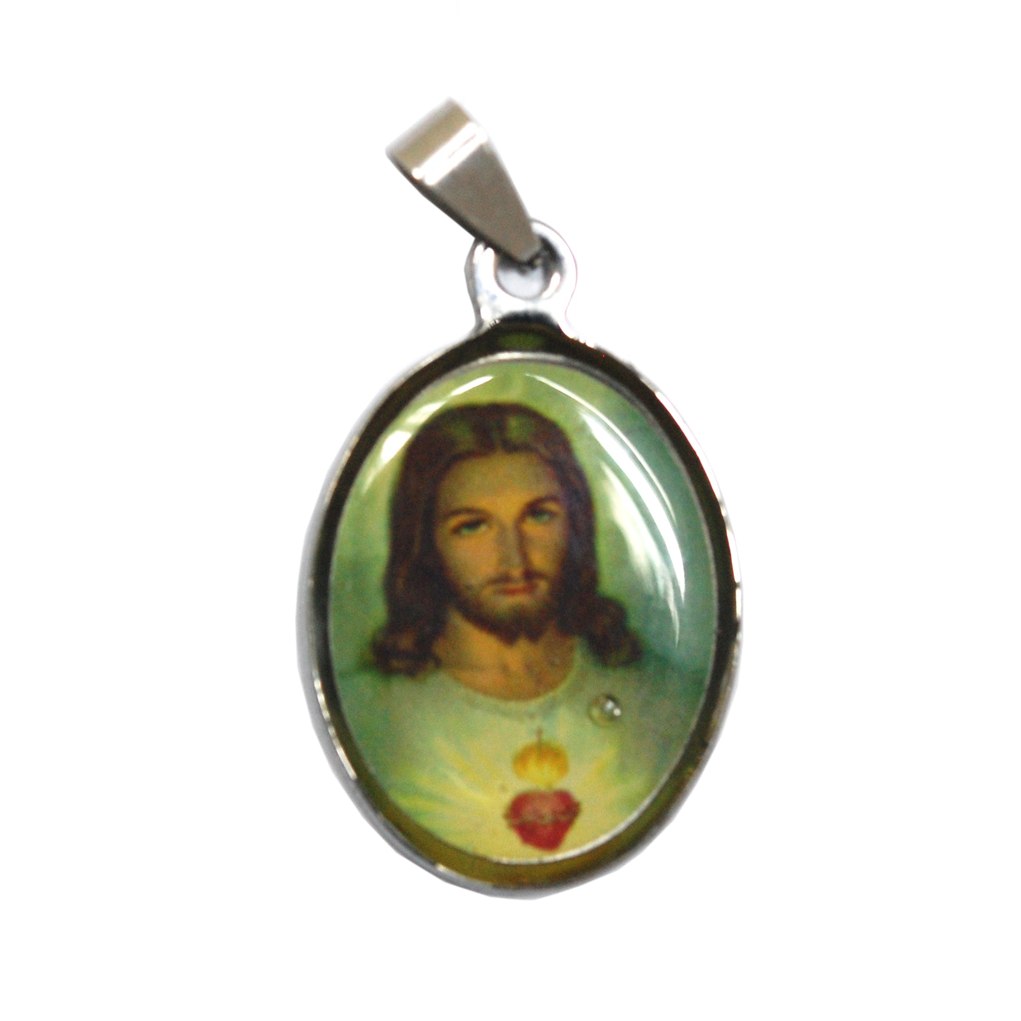 ESP 5290: Oval Jesus Christ Sacred Heart Pendant