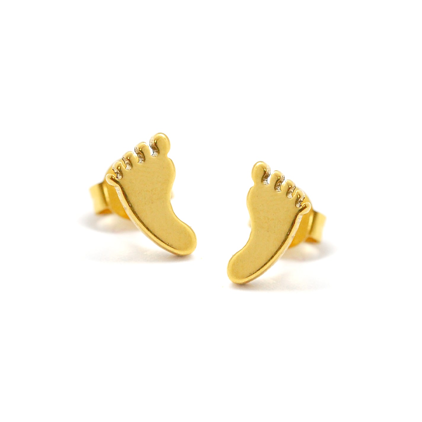ESE 5376: Gold Plated Tiny Toes Stud Earrings