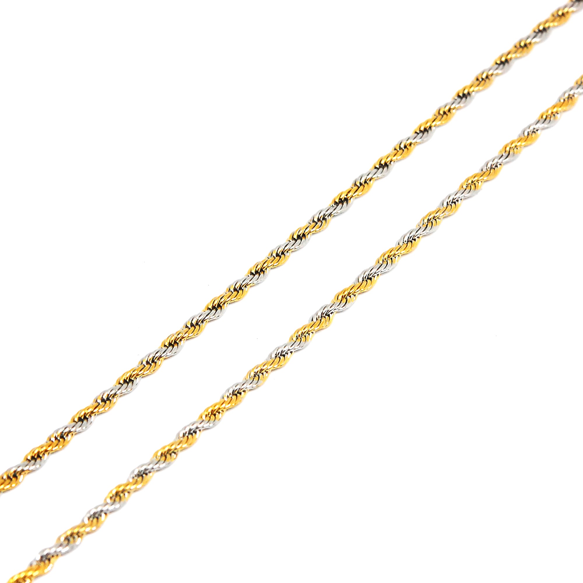 ESCH 6404: 22" Two-Tone Twisted Rope Chain (2mm)