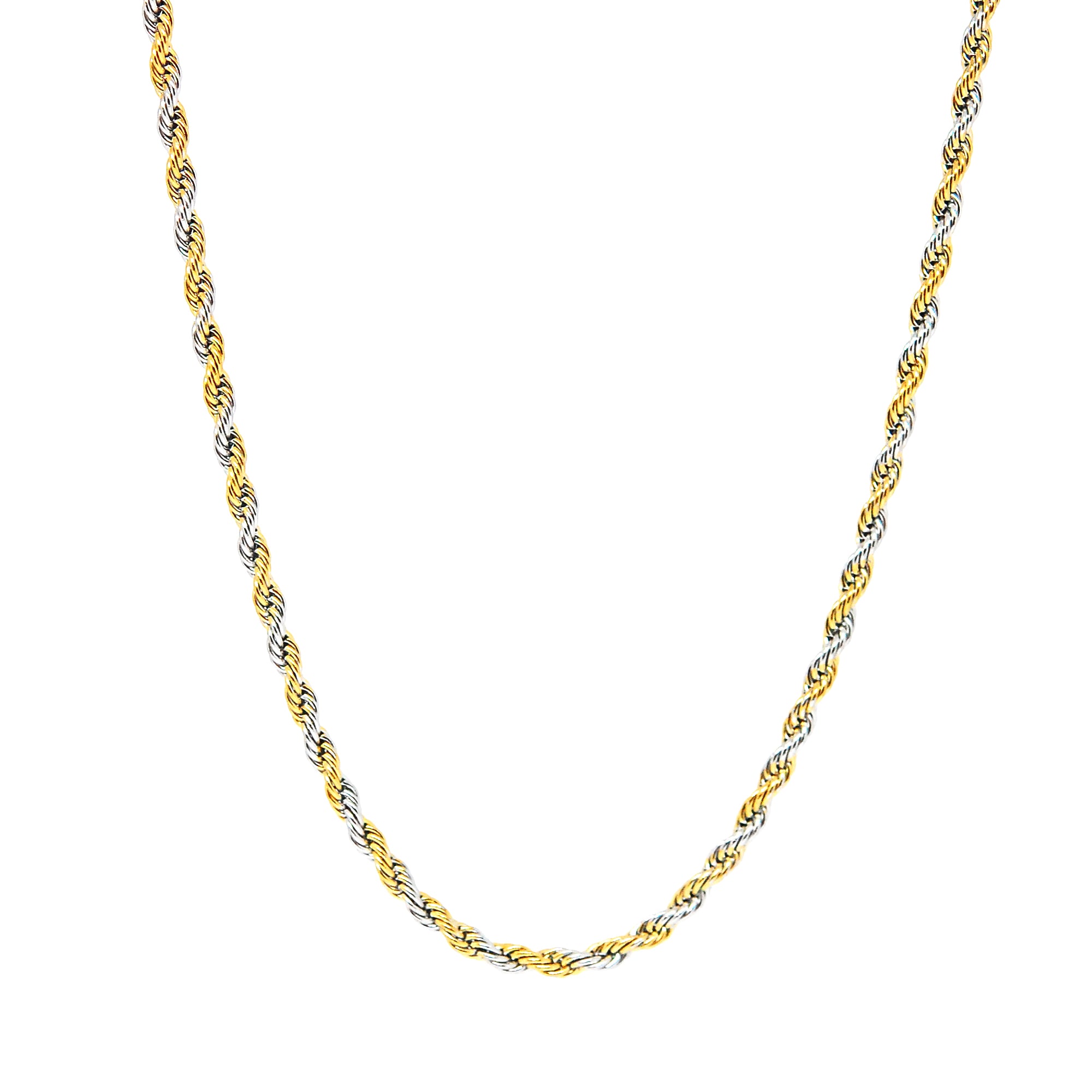ESCH 6404: 22" Two-Tone Twisted Rope Chain (2mm)