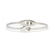 ESBG 5558: Hard S/S Bangle w/ Sweet Heart & Cz End (White)
