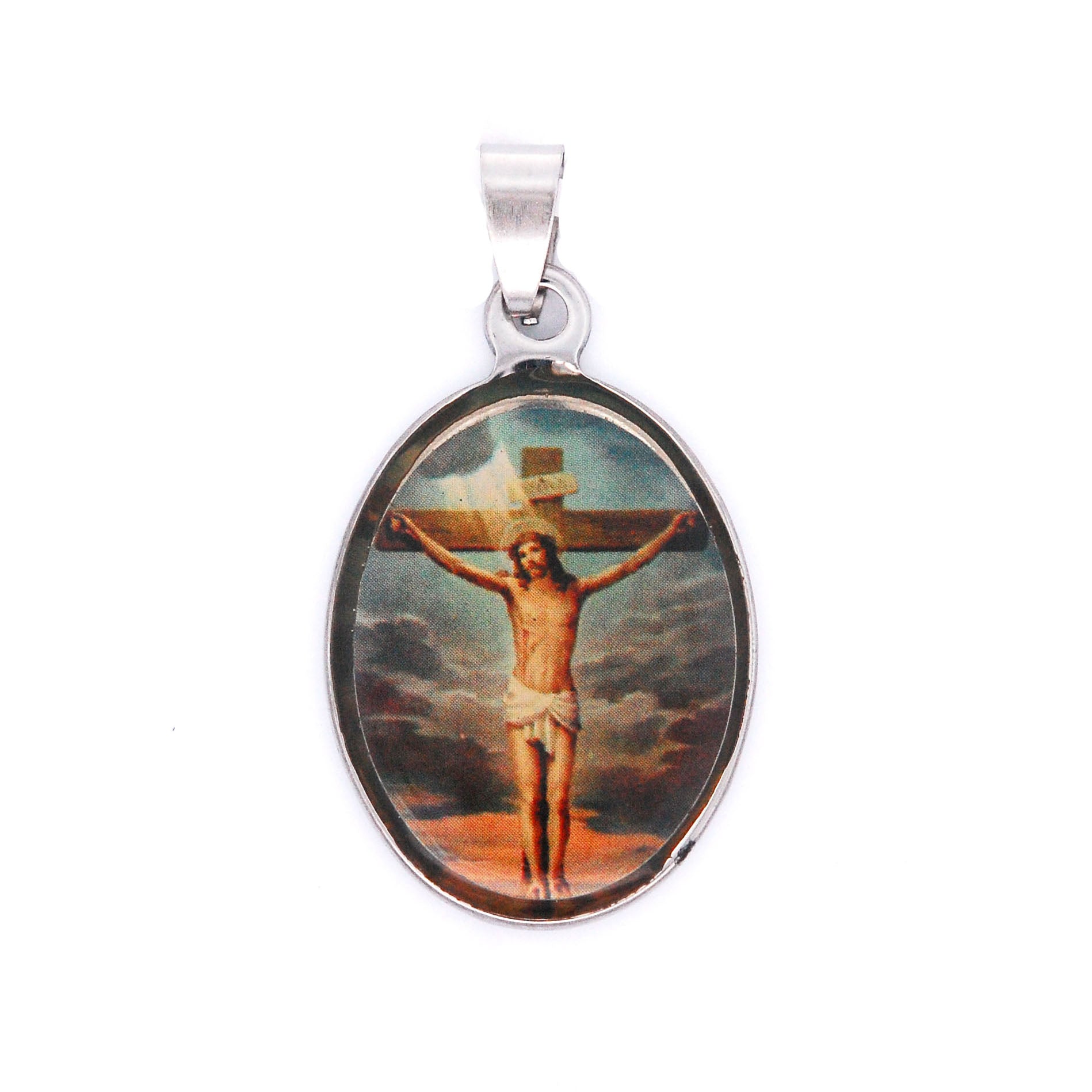 ESP 5686: Jesus Crucifix in Oval Dog Tag