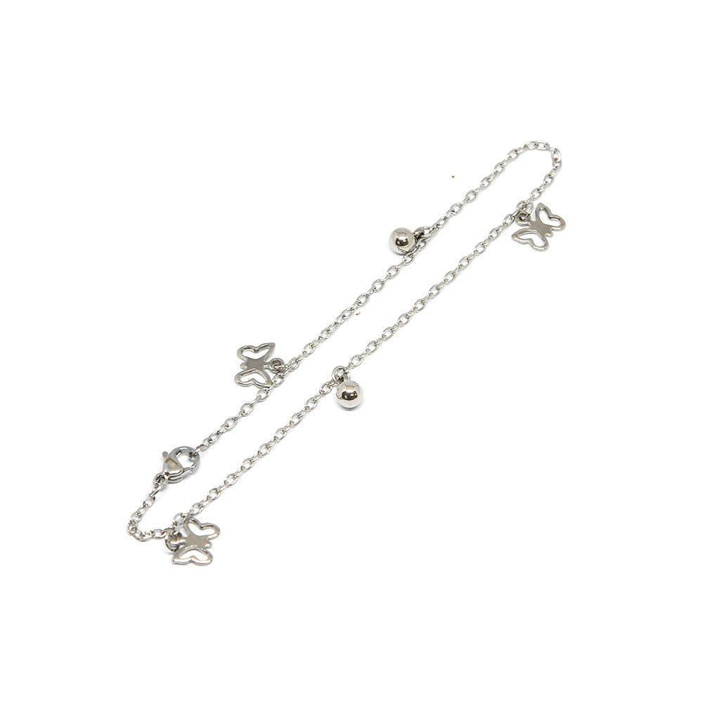 ESA 5697 : Pretty Butterfly Anklet w/ 2 Ball Charms