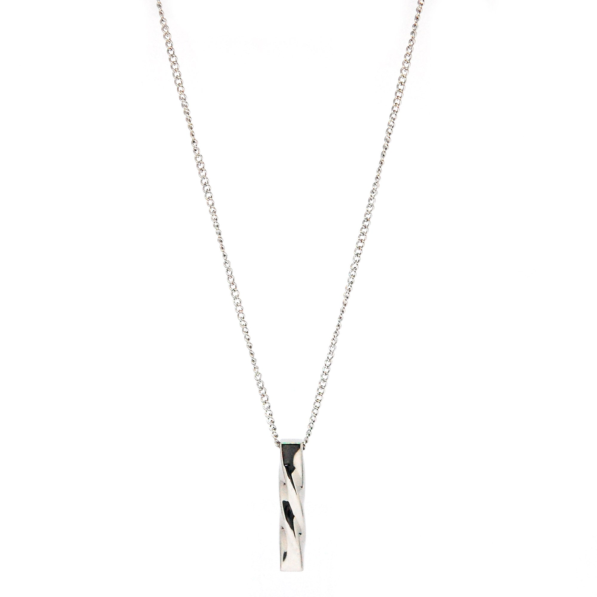 ESN 5714: Glossy Twisted Bar Necklace w/ 19" Chain