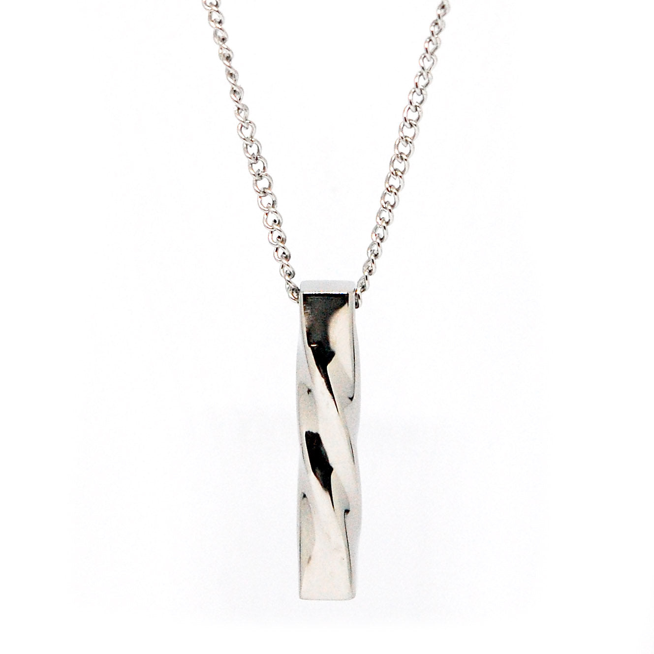 ESN 5714: Glossy Twisted Bar Necklace w/ 19" Chain