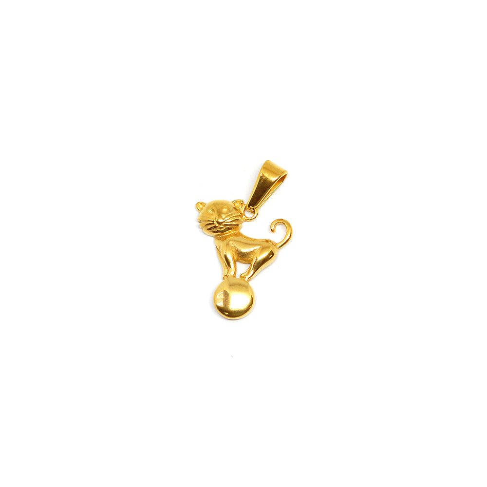 ESP 5779 : Gold PLated Cat on a Ball Yarn Pdant