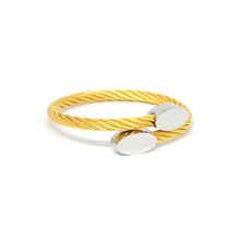 ESBG 6580: Gold Plated Twisted Charriol Bangle w/ S/S Oval Ends