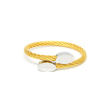 ESBG 6580: Gold Plated Twisted Charriol Bangle w/ S/S Oval Ends