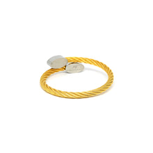 ESBG 6580: Gold Plated Twisted Charriol Bangle w/ S/S Oval Ends