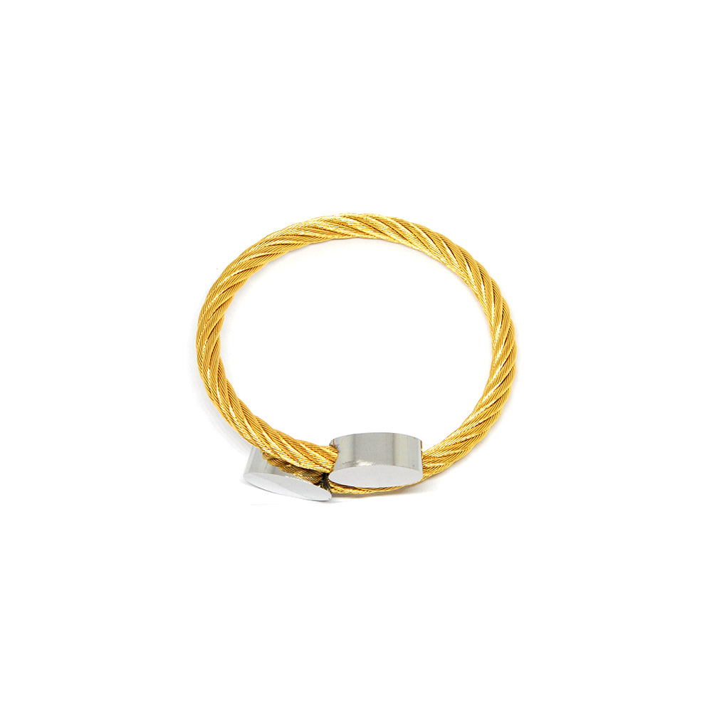 ESBG 6580: Gold Plated Twisted Charriol Bangle w/ S/S Oval Ends