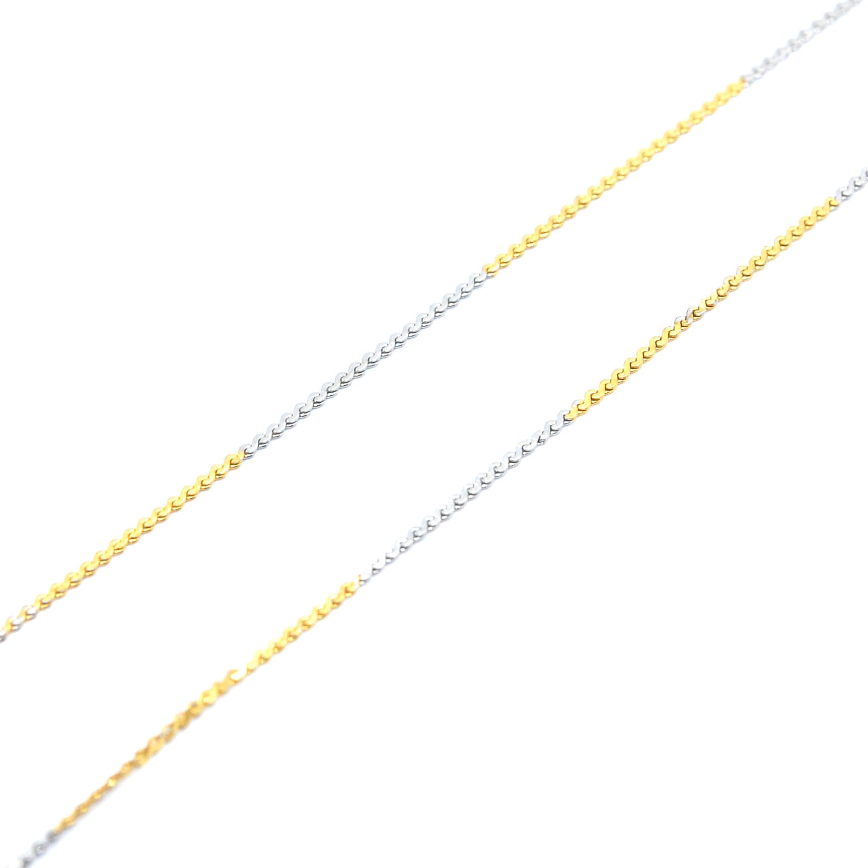 ESCH 6638: 19" Non-Stretch 2-Tone Ultra-Thin Serpentine Chain