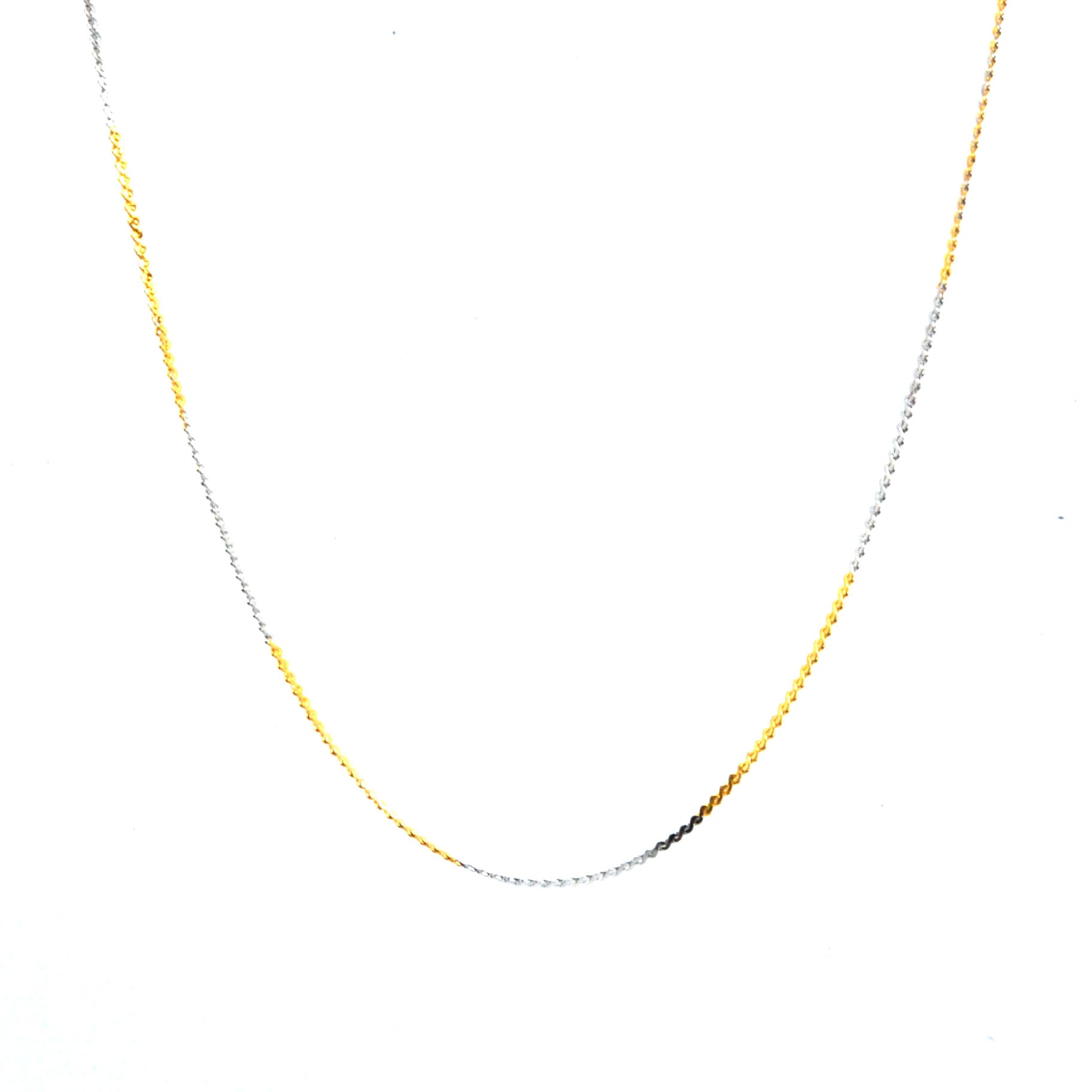 ESCH 6638: 19" Non-Stretch 2-Tone Ultra-Thin Serpentine Chain