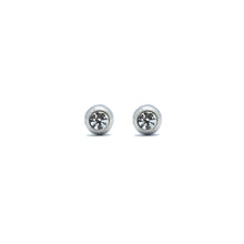 ESE 7667: Baby Steph Enclosed Cz Studs w/ Child Safe Ball Chapita