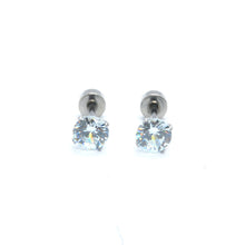 ESE 8156: Cece 5mm Circle Cz Studs w/ Baby Safe Chapita
