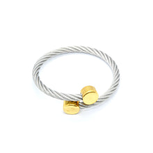 ESBG 7855: Twisted Charriol Bangle w/ Gold Plated Circle Ends