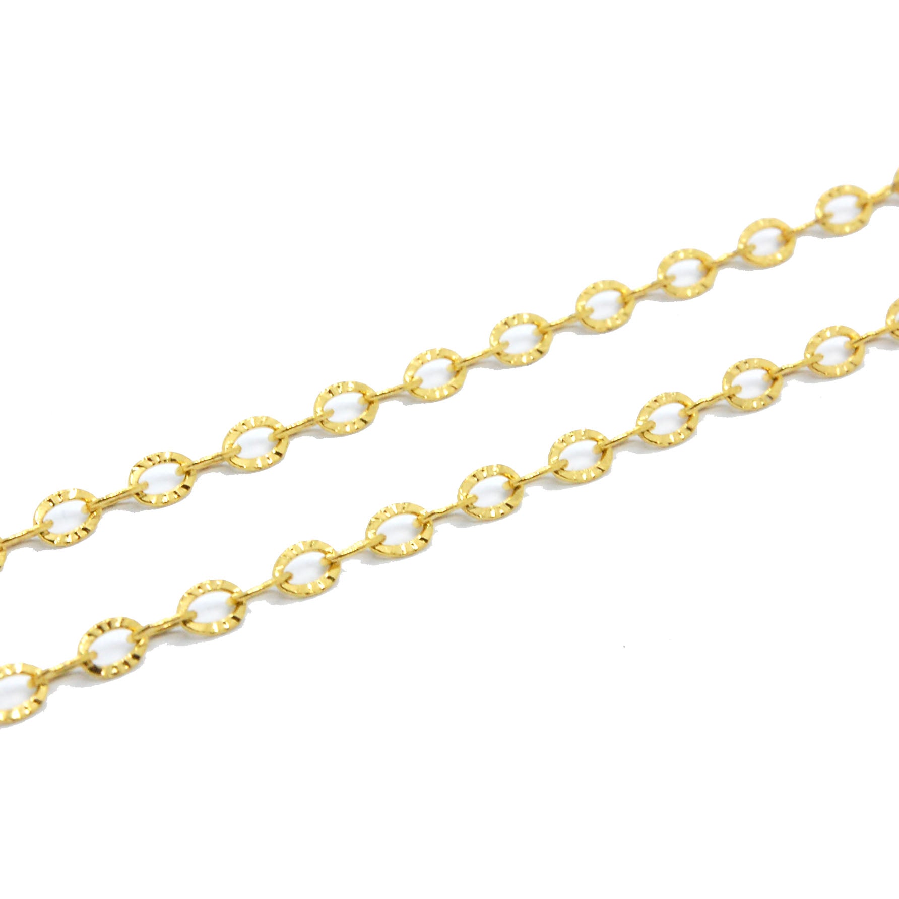 ESCH 6728: 19" Gold Plated Beautifully Etched Cable Link Chain