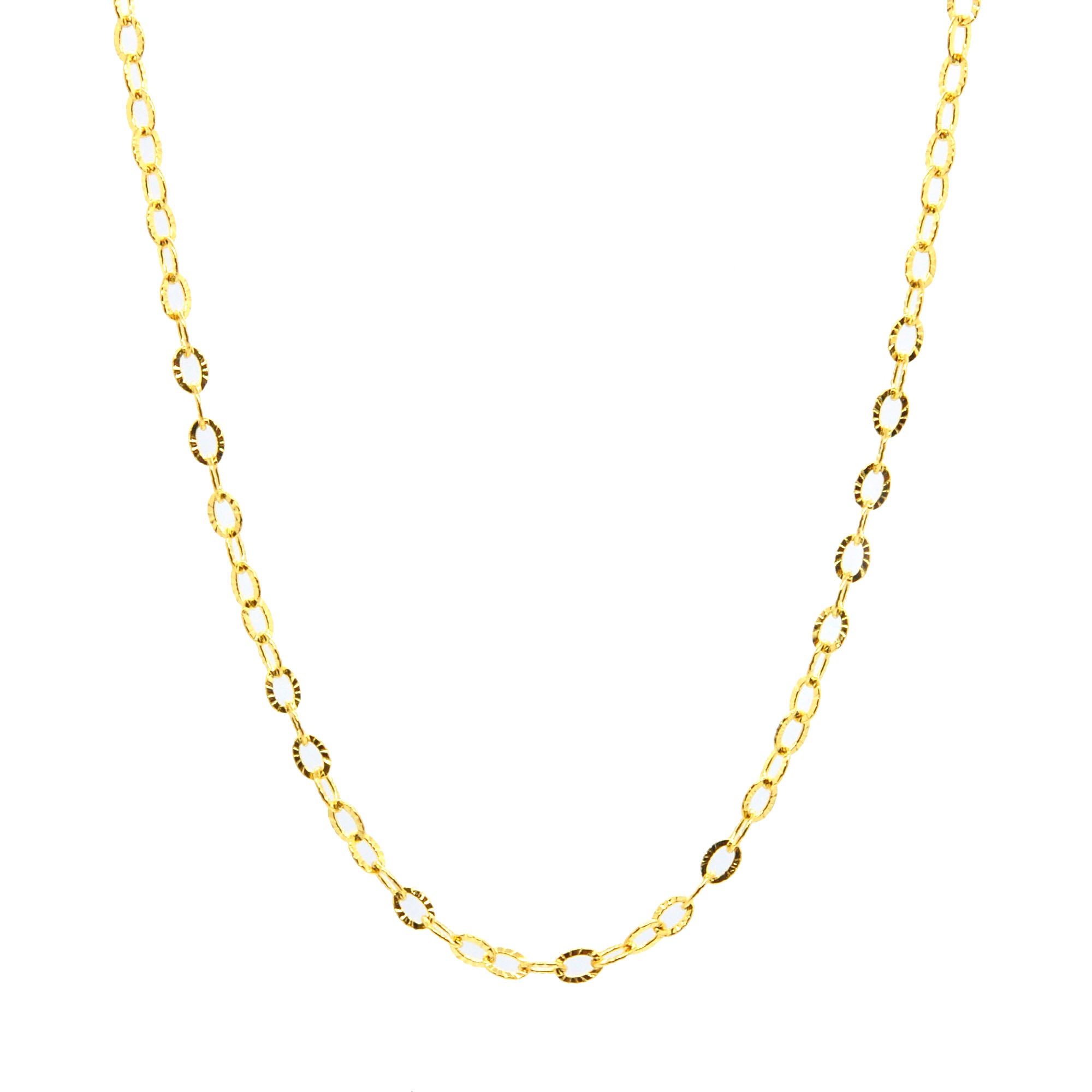 ESCH 6728: 19" Gold Plated Beautifully Etched Cable Link Chain