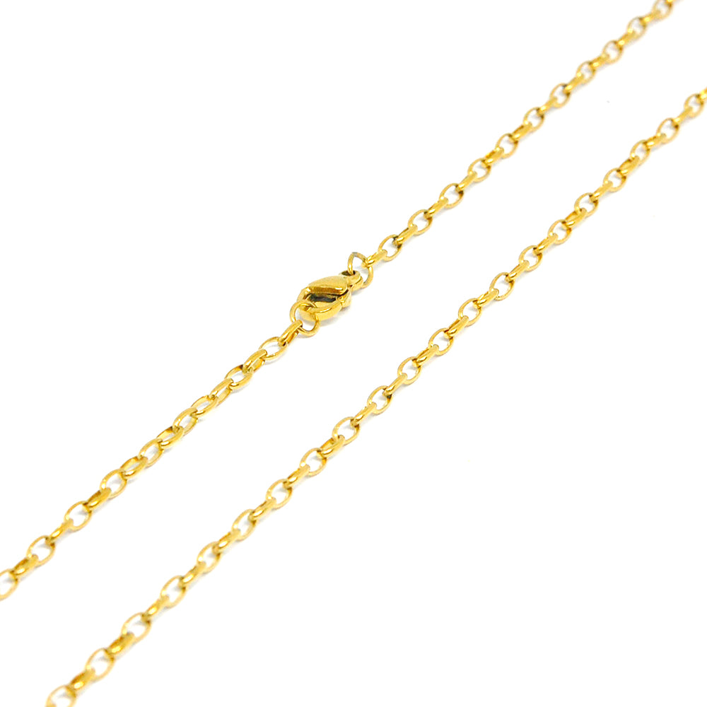 ESCH 6739 :19" Gold Plated Elongated Round Link Chain