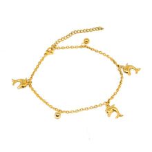 ESBL 6754 :  Gold Plated 3-Dolphin & 2-Ball Bracelet