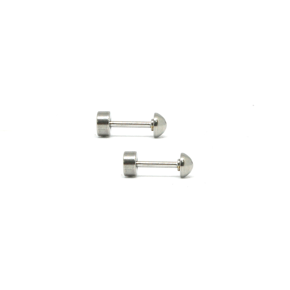 ESE 7685: Aira Half 4mm Circle Studs w/ Baby Safe Chapita