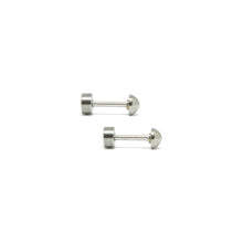 ESE 7685: Aira Half 4mm Circle Studs w/ Baby Safe Chapita