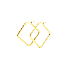 ESE 6863 : Gold Plated Etched Diamond Hoops (28mm)