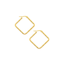 ESE 6863 : Gold Plated Etched Diamond Hoops (28mm)