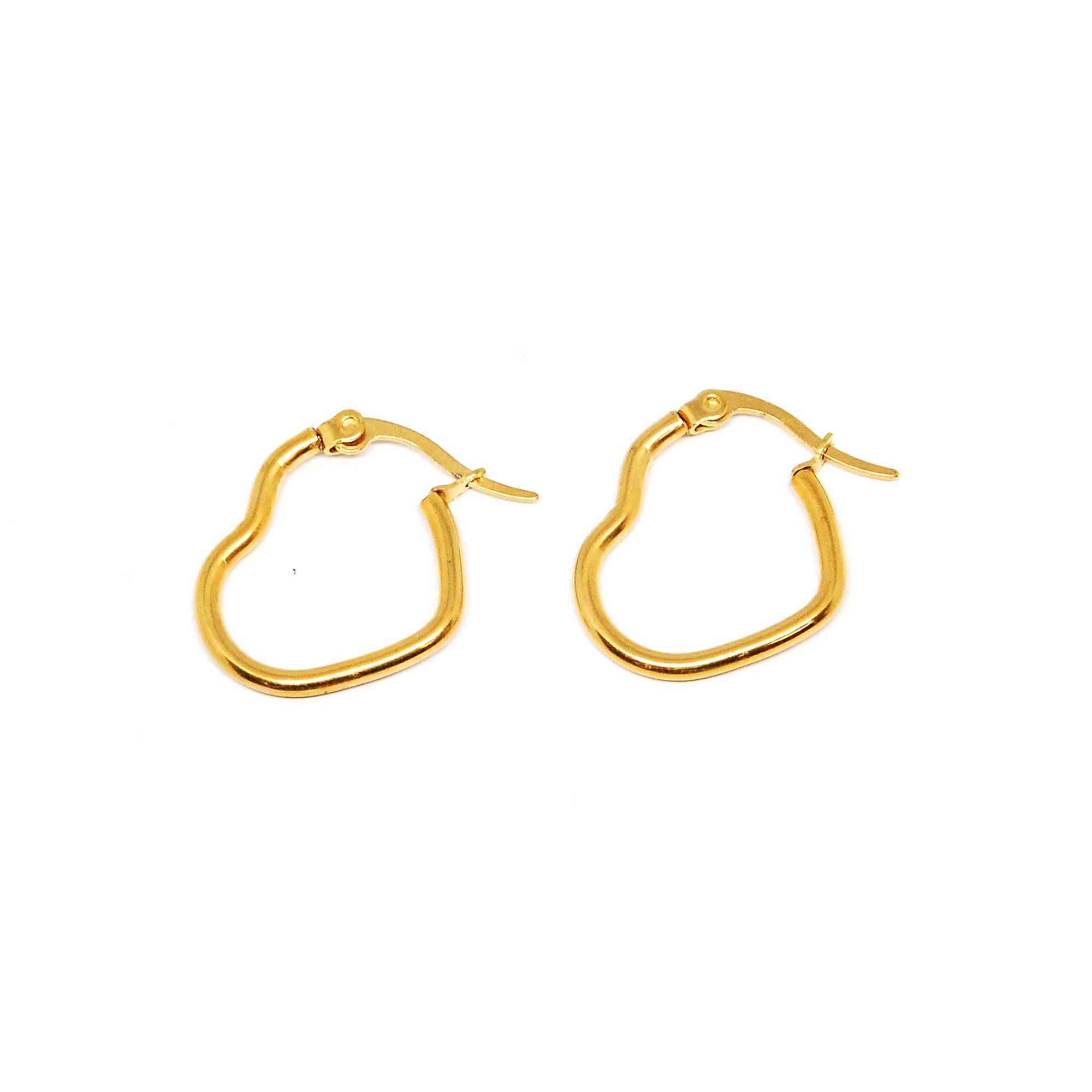 ESE 6899: Gold Plated 20mm Heart Hoops