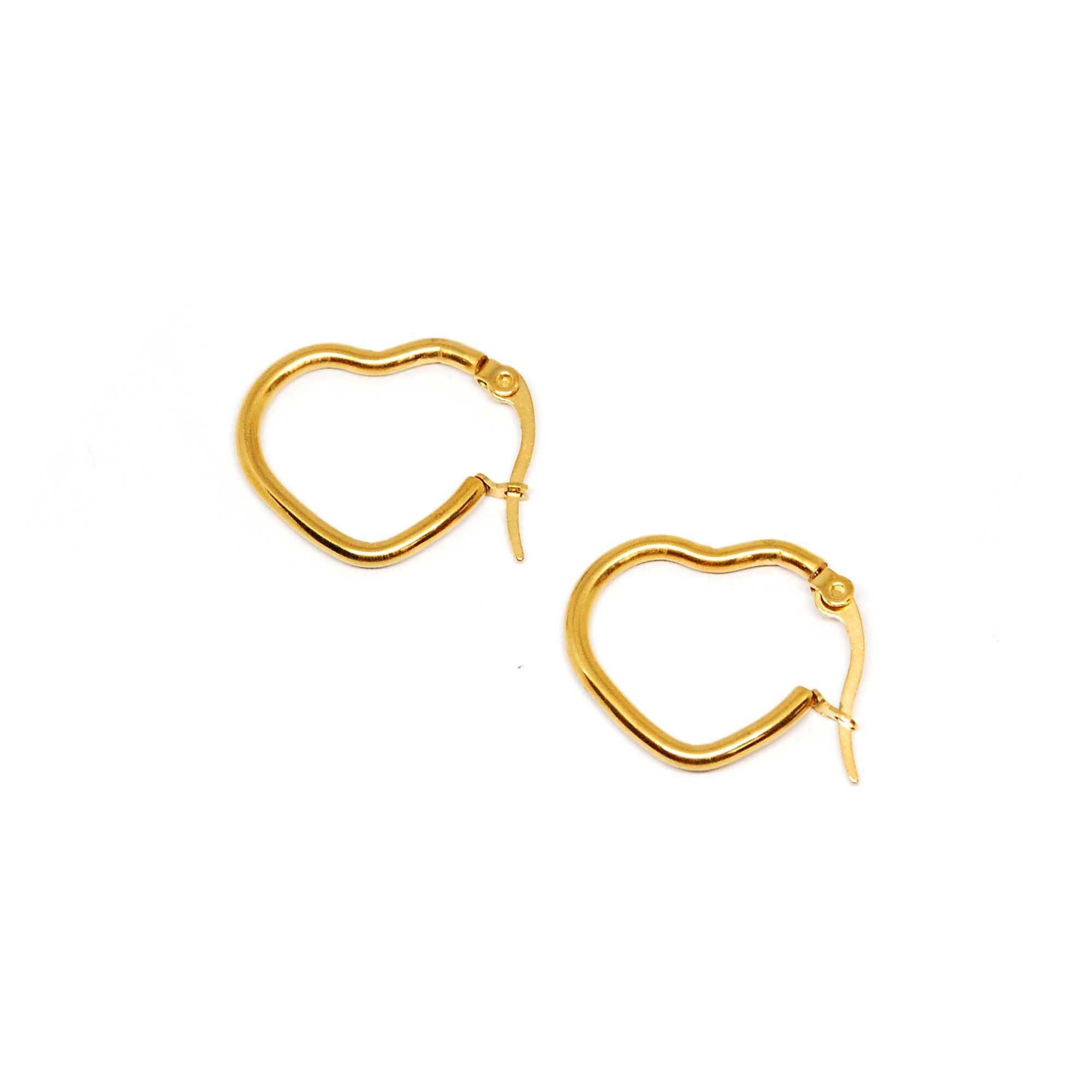 ESE 6899: Gold Plated 20mm Heart Hoops