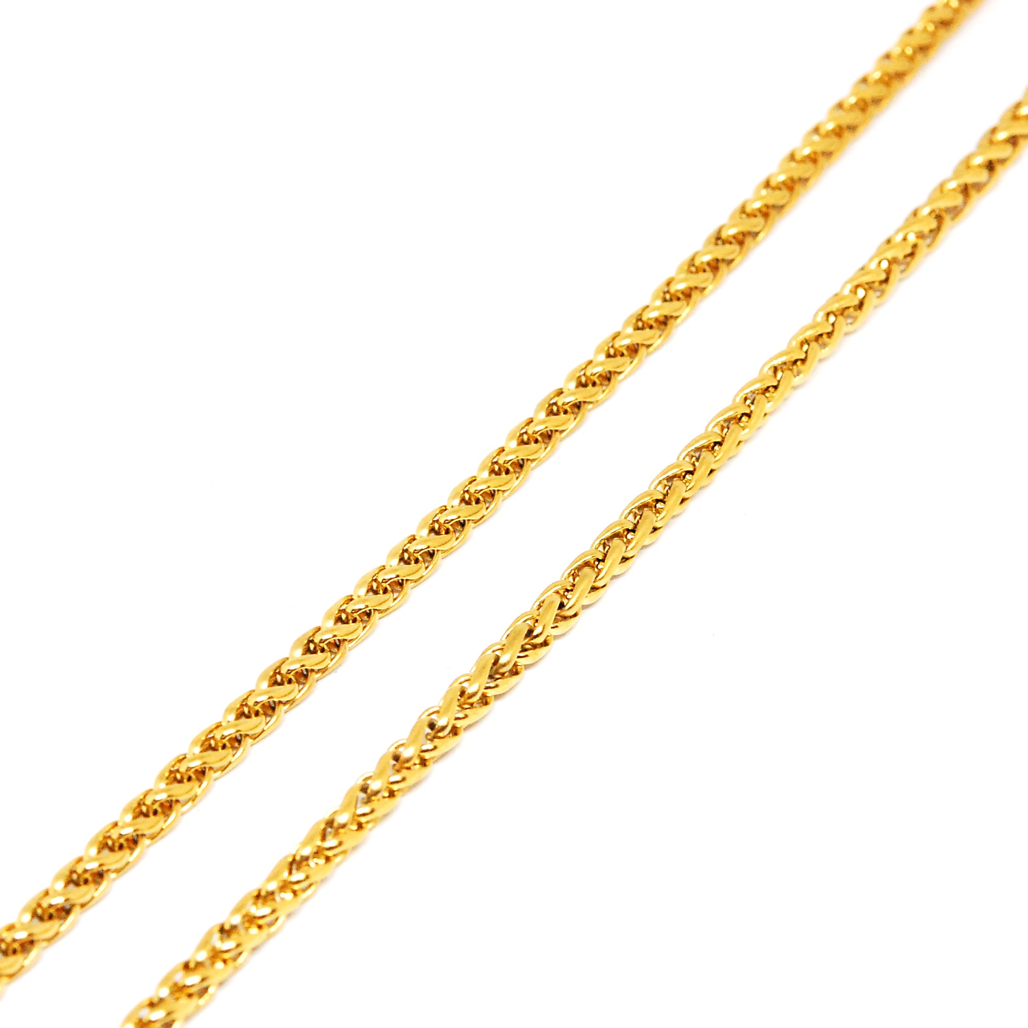 ESCH 6915: 23.5" Gold Plated Wheat Chain (3mm)