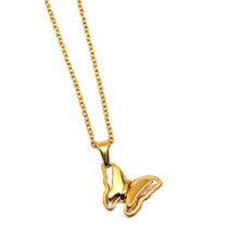 ESN 7140:  Gold-Plated Happy Butterfly Necklace w/ 19