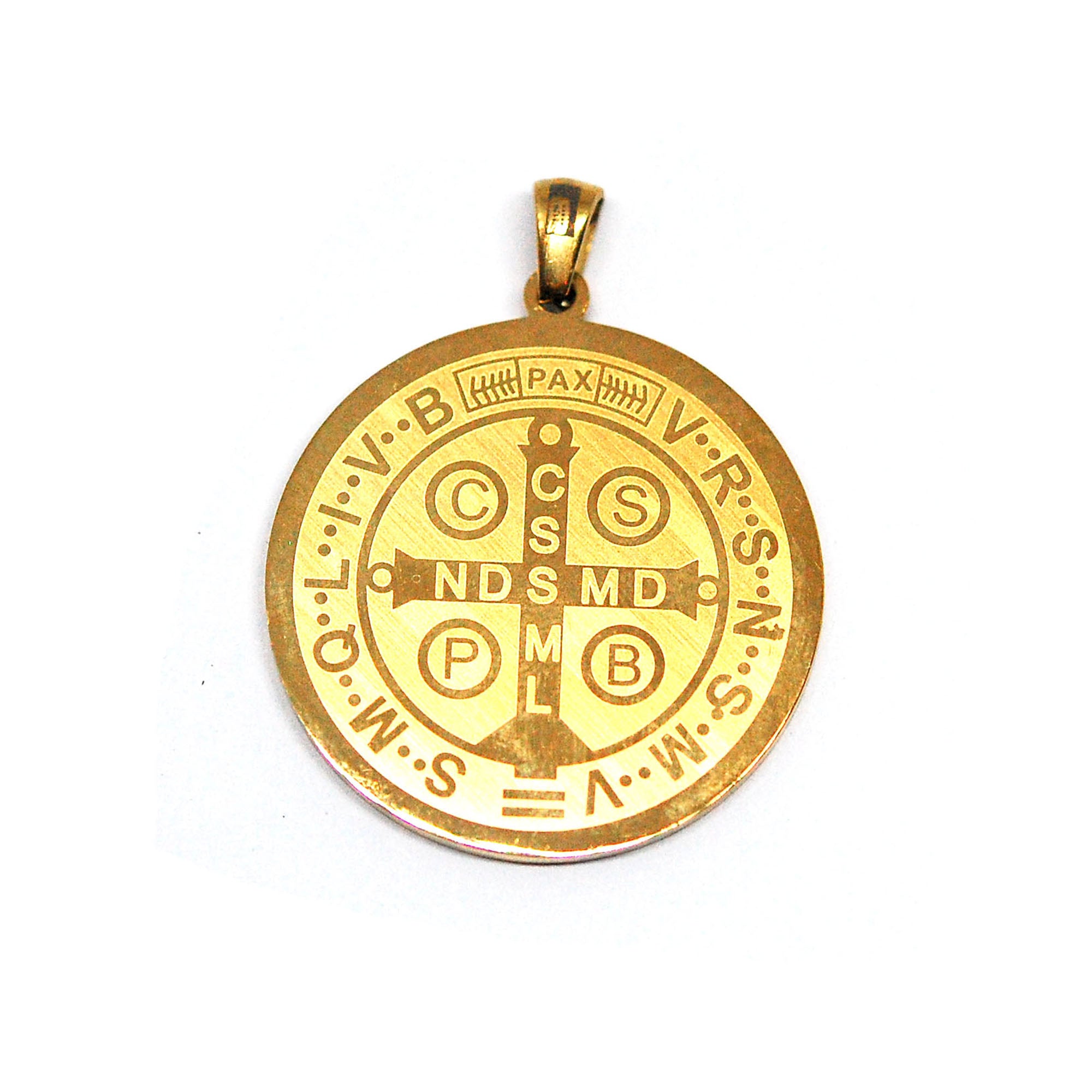 ESP 7258: All IPG XL St.Benedict Double Sided Circle Pendant (30mm)