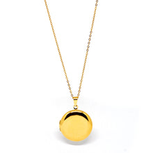 ESN 7373: Gold Plated 27mm Thin Circle Locket w/ 17