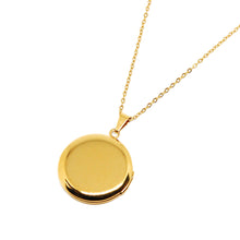 ESN 7373: Gold Plated 27mm Thin Circle Locket w/ 17