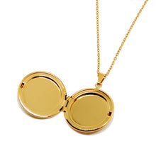 ESN 7373: Gold Plated 27mm Thin Circle Locket w/ 17