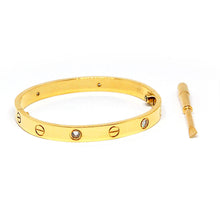 ESBG 8108: Hard Gold-Plated 6.1mm 4-Drill Bangle w/ Free Screwdriver