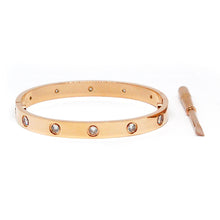 ESBG 7460: Hard Rose Gold 6.1mm 10-Drill Bangle w/ Free Screwdriver