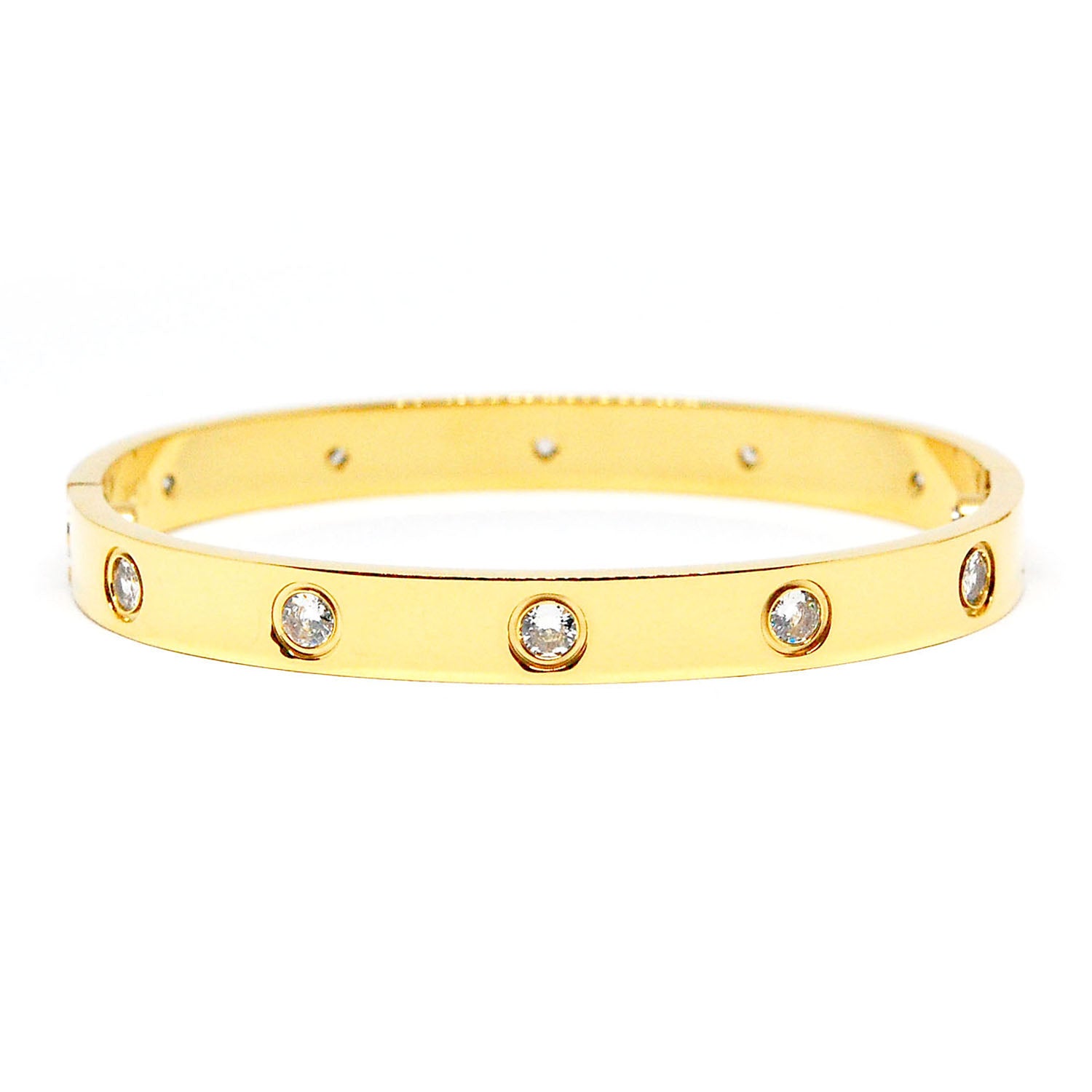 ESBG 7462: Hard Gold Plated 6.1mm 10-Drill Bangle w/ Free Screwdriver